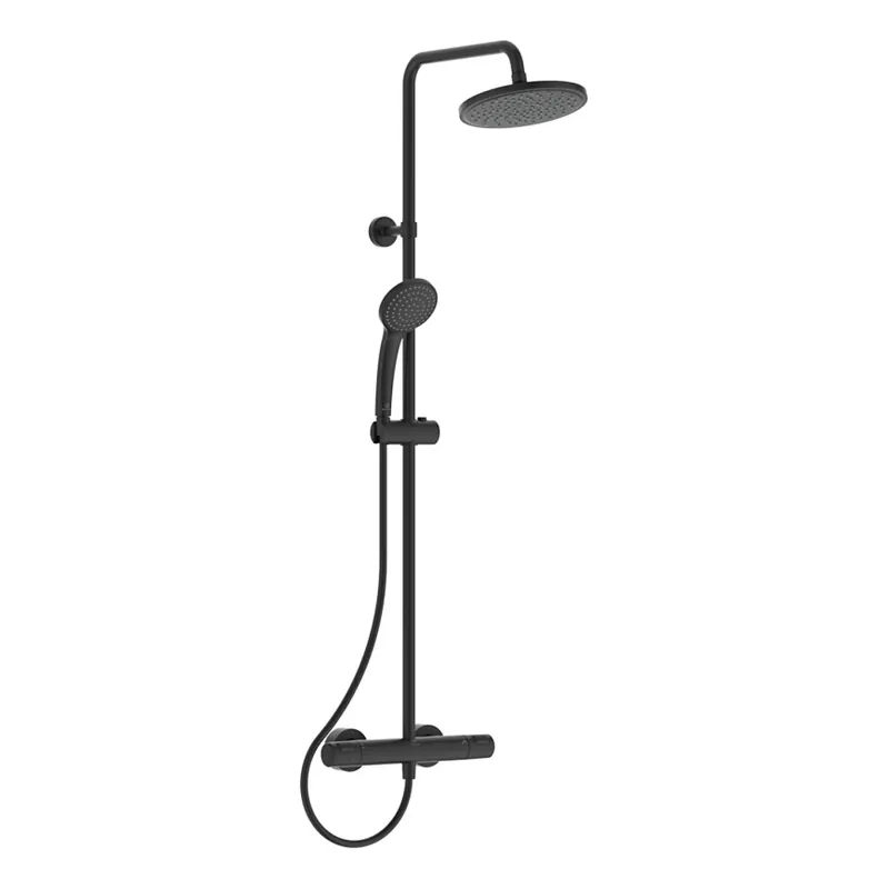 Ideal Standard A7545XG - Set de duș cu baterie termostatică CERATHERM T25, negru mat Reducere
