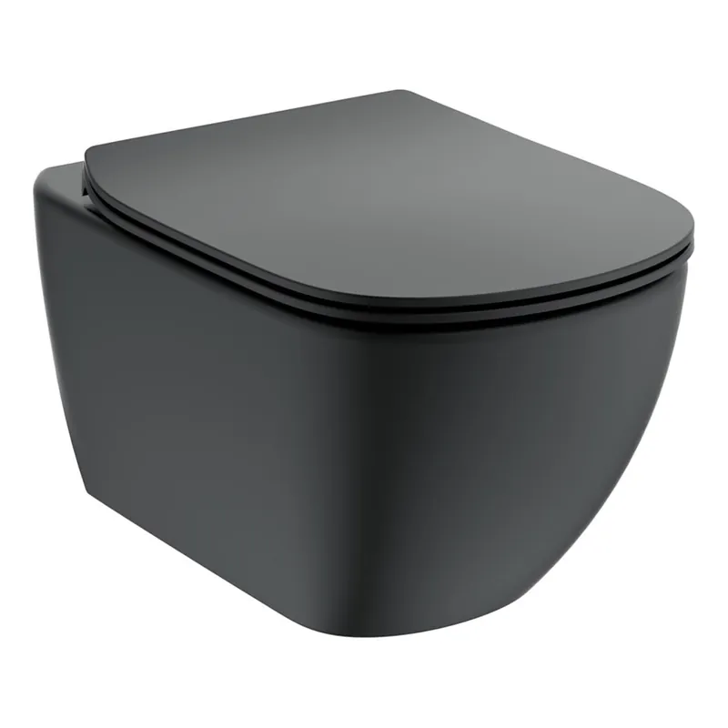 Ofertă Ideal Standard T3546V3 - Vas WC suspendat TESI cu capac SoftClose, ceramică/negru