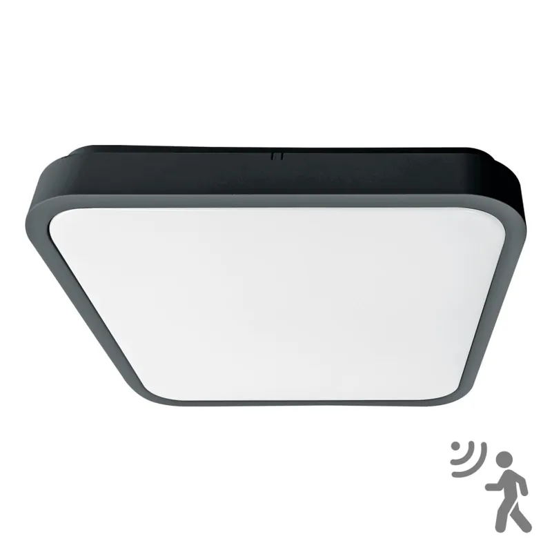 Brilagi - Plafonieră LED pentru baie cu senzor ZENNA LED/18W/230V 28,5x28,5 cm IP44 antracit + telecomandă Calitate înaltă