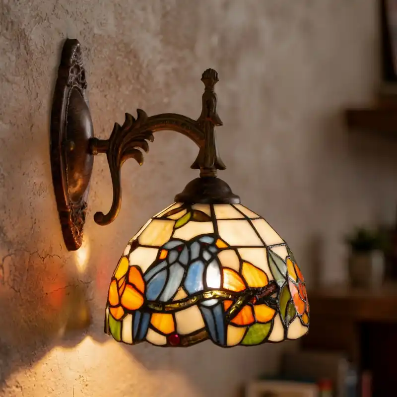 Comandă acum Brilagi - Lampă de perete Tiffany din vitralii JUNGLE 1xE14/40W/230V