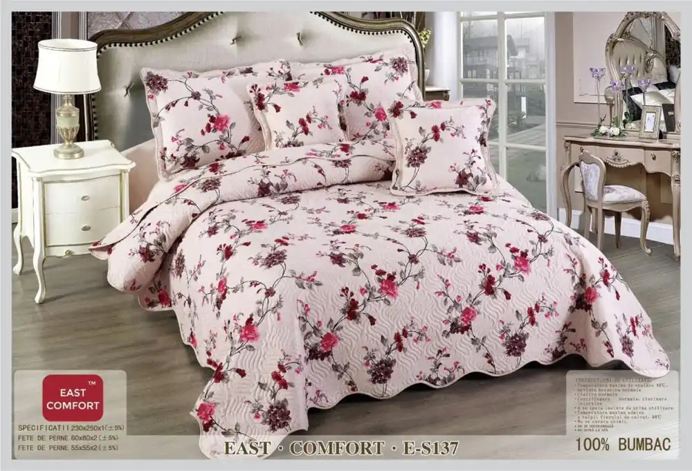 Cuvertura de pat 100% bumbac – 5 piese | 15528-CH Preț mic