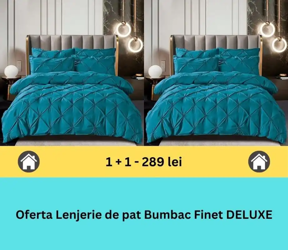 Chilipir Pachet promo 1 + 1 lenjerie de pat bumbac finet deluxe, 6 piese | 15794
