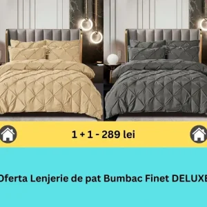 Pachet promo 1 + 1 lenjerie de pat bumbac finet deluxe, 6 piese | 15799 Retur ușor