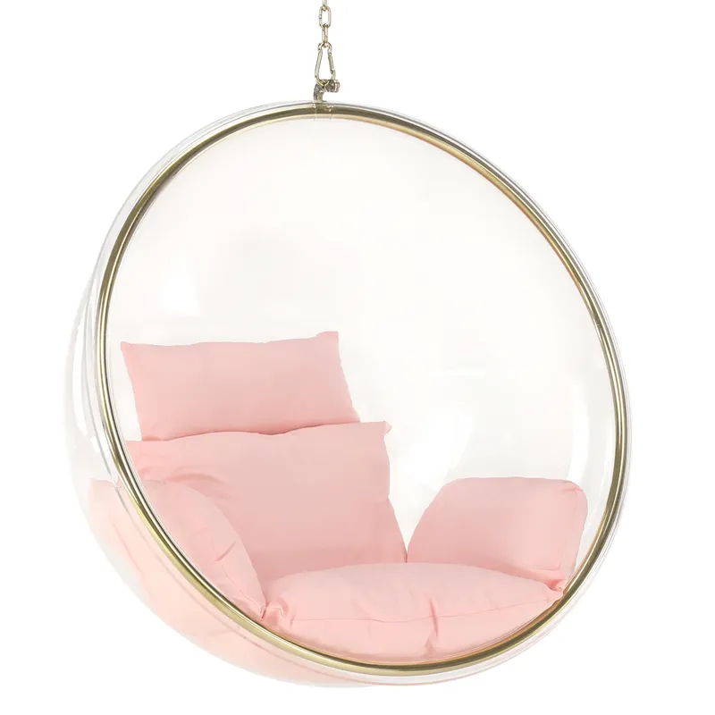 Plată sigură Scaun suspendat, transparent/ auriu/ roz, BUBBLE NEW TIP 1
