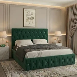 Disponibil imediat Pat tapitat Nova 140×200 cm, Verde