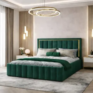 Pat tapitat Atena 160×200 cm, Verde Noutate