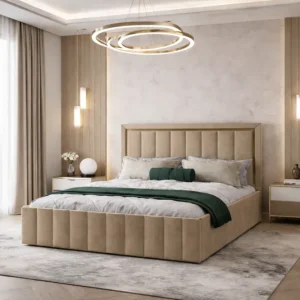 Pat tapitat Atena 160×200 cm, Bej Plată securizată