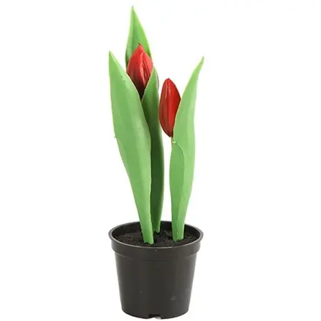 Lalea artificiala rosie L22 cm Mai ieftin