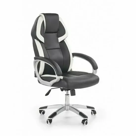 Scaun Barton, alb-negru 64x68x115 cm cu mecanism TILT Ofertă limitată