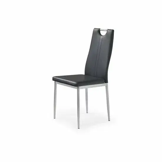 Ultima șansă Scaun K202, cu piele ecologică și structură metalică, 44x59x97 cm, negru
