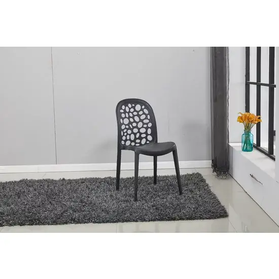 Scaun Tulia, design minimalist, material plastic durabil, 51.5x37x81 cm, negru Preț promoțional