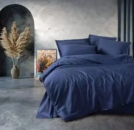 Noutate Set husa pilota + 2 fete de perna, bumbac ranforce 100%, 200x200 cm + 2x80x80 cm, albastru inchis - Verificat A · Re-Bloom