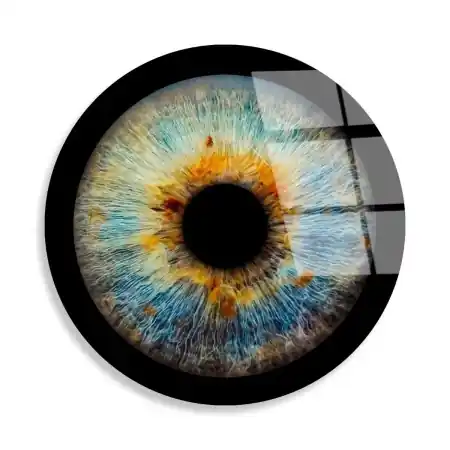Tablou decorativ Re-Bloom, model ochi, sticla calita, multicolor, 60 cm Livrare rapidă