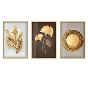 Set tablou decorativ Re-Bloom, 3 piese, sticla temperata/aluminiu, multicolor, 30 x 40 cm Plată securizată