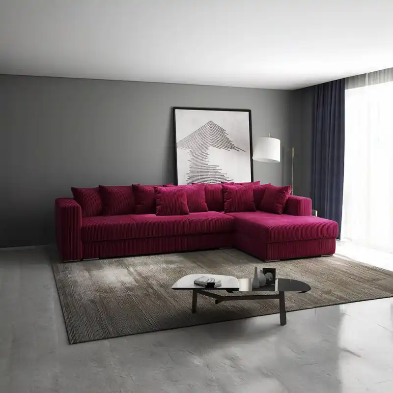 Calitate înaltă Colțar extensibil dumonde cu ladă de depozitare Gloria Zoom Red II 320x183 cm