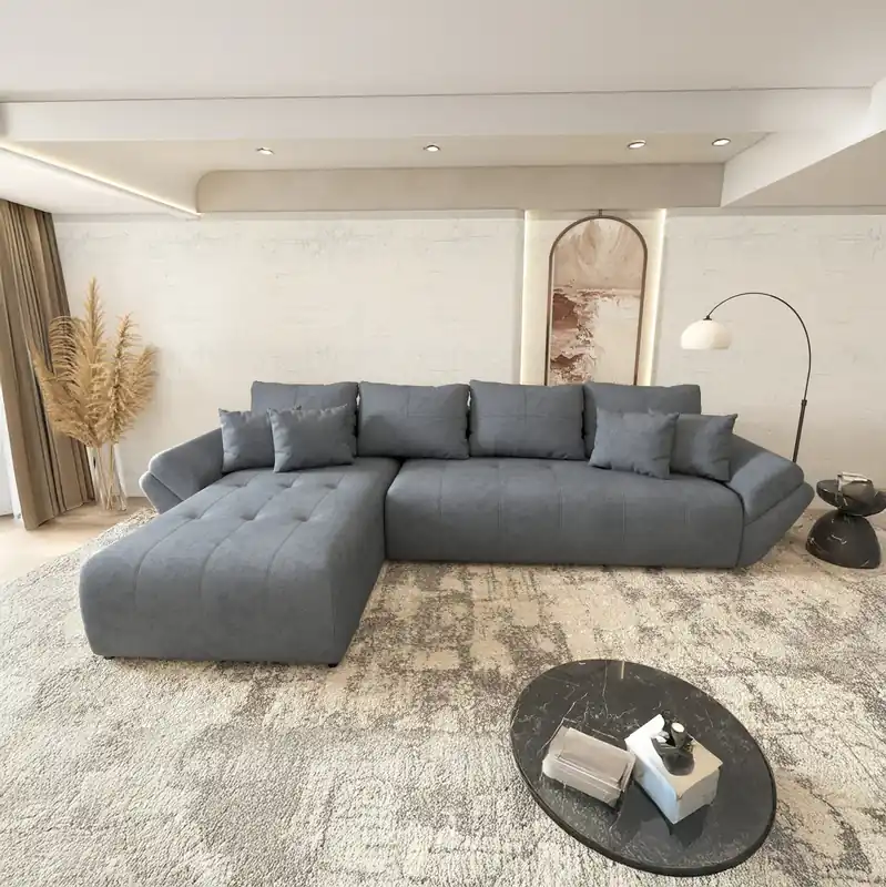 Colțar extensibil dumonde cu ladă de depozitare Berlin XL Enjoy Antracit 350x185 cm Cel mai vândut
