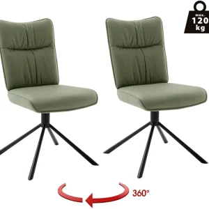Ofertă Set 2 scaune rotative Marin din microfibra verde masliniu