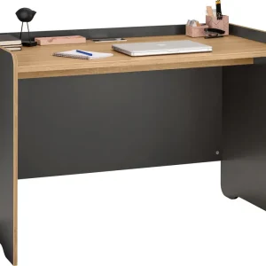 Birou Ergil din PAL, negru grafit, 121 cm Premium