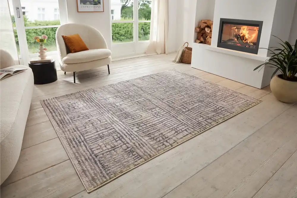 Covor Sole cu fire scurte gri, model cu aspect vintage 240x340 cm Cel mai vândut