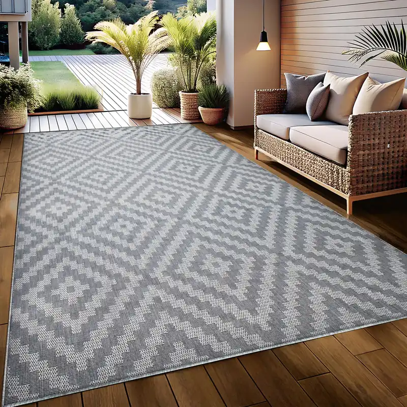 Covor Cordoba de interior si exterior gri 160x230 cm Discount