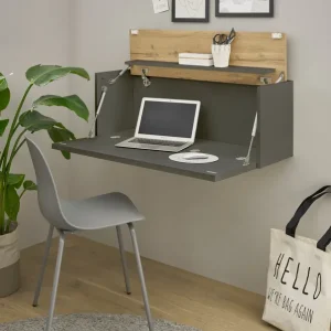 Vezi acum Birou secretaire de perete City Giron gri antracit, 100 cm latime