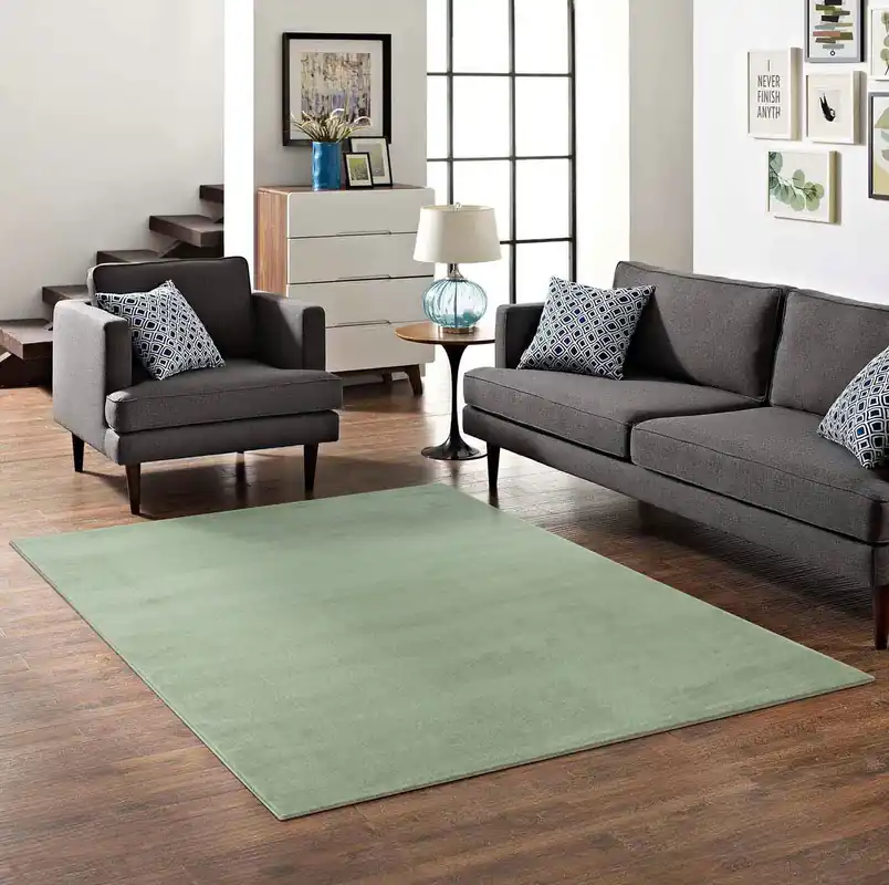 Covor Granada verde menta cu fire scurte, 150x150 cm Reducere extra