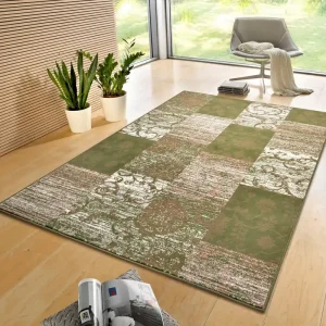 Reducere specială Covor »Bloques« cu design mozaic, rezistent, crem-verde 80x150 cm